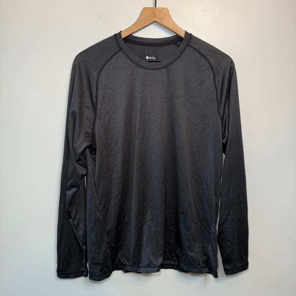 Zella Women's Charcoal Heather Gray Long Sleeve Performance Tee Size Medium